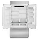  Color_Stainless Steel  -- 43 inch, 24.2 cu.ft. Built in French 3 Door Refrigerator with Platinum Interior Design IMAGE 12