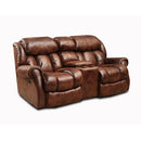  Homestretch Furniture Cody Reclining Fabric and Leather Look Loveseat with Console 101-23-21 IMAGE 1
