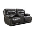  Manufacturer Color_Smoke  -- Hinsdale Power Reclining Fabric and Leather Loveseat with Console IMAGE 1