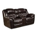  Homestretch Furniture Cheyenne Reclining Leather Loveseat with Console 155-22-21 IMAGE 1