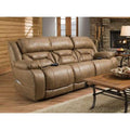  Manufacturer Color_Saddle  -- Enterprise Power Reclining Leather Look Sofa IMAGE 1