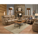  Homestretch Furniture Enterprise Power Reclining Fabric Loveseat with Console 158-57-15 IMAGE 3