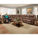  Homestretch Furniture Frontier Reclining Fabric 3 pc Sectional Frontier 129 3 pc Sectional - Espresso IMAGE 2