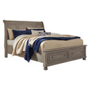  Size_California King  -- Lettner B733B9 California King Sleigh Bed with 2 Storage Drawers IMAGE 1