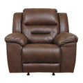  Manufacturer Color_Chocolate  Motion Type_Manual  -- Stoneland Rocker Leather Look Recliner IMAGE 1