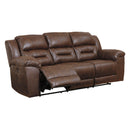  Manufacturer Color_Chocolate  Motion Type_Power Recline  -- Stoneland Reclining Leather Look Sofa IMAGE 2