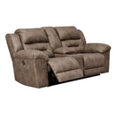  Stoneland 3990596 Double Reclining Power Loveseat with Console IMAGE 2