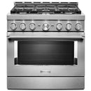  KitchenAid 36-inch Freestanding Gas Range with Even-Heat™ True Convection KFGC506JSS IMAGE 1