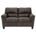  Manufacturer Color_Smoke  -- Navi Stationary Leather Look Loveseat IMAGE 1