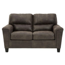  Manufacturer Color_Smoke  -- Navi Stationary Leather Look Loveseat IMAGE 1