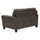  Manufacturer Color_Smoke  -- Navi Stationary Leather Look Loveseat IMAGE 4