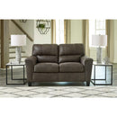  Manufacturer Color_Smoke  -- Navi Stationary Leather Look Loveseat IMAGE 5
