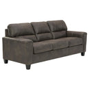  Manufacturer Color_Smoke  -- Navi Stationary Leather Look Sofa IMAGE 2