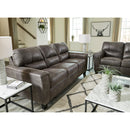  Manufacturer Color_Smoke  -- Navi Stationary Leather Look Sofa IMAGE 6