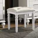  New Classic Furniture Valentino BA9698W Vanity Stool - White IMAGE 1