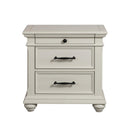  Elements International Slater SR600NS 3-Drawer Nightstand with USB Ports - White IMAGE 2
