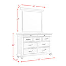  Elements International Slater SR600DRMR Dresser with Mirror - White IMAGE 14
