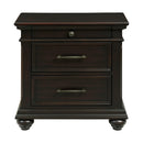  Elements International Slater SR800NS 3-Drawer Nightstand with USB Ports - Black IMAGE 2