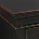  Elements International Slater SR800NS 3-Drawer Nightstand with USB Ports - Black IMAGE 3