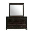  Elements International Slater SR800DRMR Dresser with Mirror - Black IMAGE 2