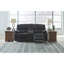  Motion Type_Reclining  -- Draycoll Reclining Fabric Loveseat with Console IMAGE 6