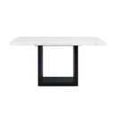  Elements International Valentino CVL500CTTB Counter Height Dining Table - White Marble IMAGE 2