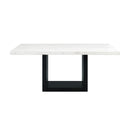  Elements International Valentino CVL500DTB Dining Table - White Marble IMAGE 2