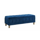  Elements International Crosby Tufted Storage Ottoman - Cobalt IMAGE 1
