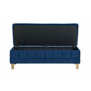  Elements International Crosby Tufted Storage Ottoman - Cobalt IMAGE 4