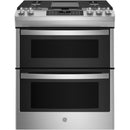  GE 30-inch Slide-in Gas Range with True European Convection Technology JGSS86SPSS IMAGE 1
