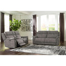  Manufacturer Color_Slate  -- Next Gen DuraPella Power Reclining Leather Look Loveseat with Console IMAGE 11