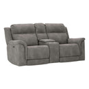  Manufacturer Color_Slate  -- Next Gen DuraPella Power Reclining Leather Look Loveseat with Console IMAGE 1