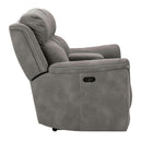  Manufacturer Color_Slate  -- Next Gen DuraPella Power Reclining Leather Look Loveseat with Console IMAGE 4