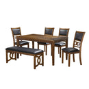  New Classic Furniture Gia D1701-160-BRN 60" Dining Table with Chairs - Brown IMAGE 1