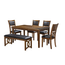  New Classic Furniture Gia D1701-160-BRN 60" Dining Table with Chairs - Brown IMAGE 2