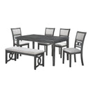  New Classic Furniture Gia D1701-160-GRY 60" Dining Table with Chairs - Gray IMAGE 1
