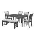  New Classic Furniture Gia D1701-160-GRY 60" Dining Table with Chairs - Gray IMAGE 2
