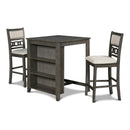  New Classic Furniture Gia D1701-32S-GRY 30" Counter Table W/2 Chairs & Stg Shelf - Gray IMAGE 2