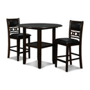  New Classic Furniture Gia D1701-42S-EBY 42" Counter Drop Leaf Table W/2 Chairs - Ebony IMAGE 2