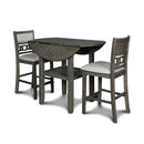  New Classic Furniture Gia D1701-42S-GRY 42" Counter Drop Leaf Table W/2 Chairs - Gray IMAGE 1