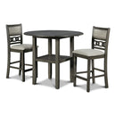 New Classic Furniture Gia D1701-42S-GRY 42" Counter Drop Leaf Table W/2 Chairs - Gray IMAGE 2