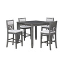  New Classic Furniture Gia D1701-542-GRY 5 pc 42" Square Counter Table & 4 Chairs - Gray IMAGE 1