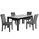  New Classic Furniture Celeste D400-10 64" Dining Table - Espresso/Faux Marble IMAGE 5