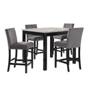  New Classic Furniture Celeste D400-52S-GRY 5 pc 42" Marble Counter Table & 4 Chairs - Gray IMAGE 1