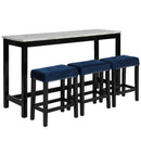  New Classic Furniture Celeste D400-B3S-BLU Theater Bar Table w/ 3 Stools - Blue IMAGE 1