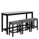  New Classic Furniture Celeste D400-B3S-GRY Theater Bar Table w/ 3 Stools - Gray IMAGE 1