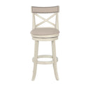  New Classic Furniture York S1219-BS-FW 29" Bar Stool - Antique White W/ Fabric Seat IMAGE 1