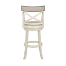  New Classic Furniture York S1219-BS-FW 29" Bar Stool - Antique White W/ Fabric Seat IMAGE 3
