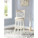  New Classic Furniture York S1219-BS-FW 29" Bar Stool - Antique White W/ Fabric Seat IMAGE 6