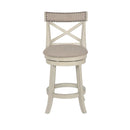  New Classic Furniture York S1219-CS-FW 24" Counter Stool - Antique White W/ Fabric Seat IMAGE 1
